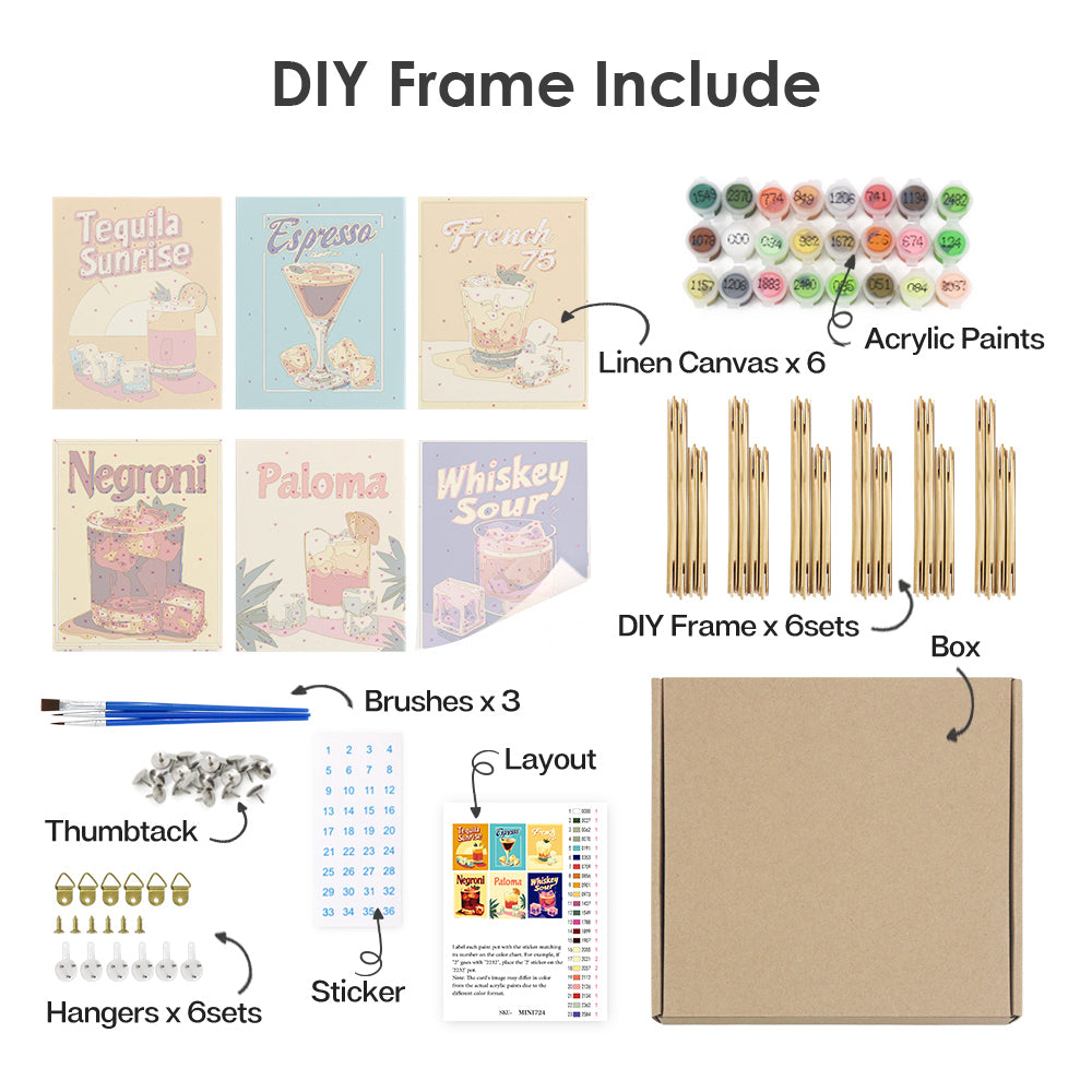 Retro Cocktail Menu mini paint by numbers – image 16