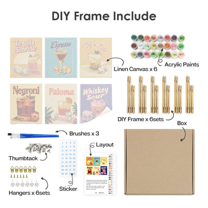 Retro Cocktail Menu mini paint by numbers – image 16