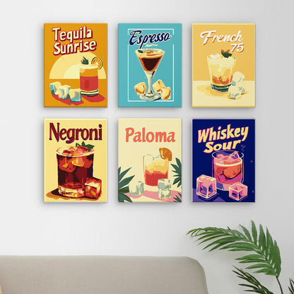 Retro Cocktail Menu mini paint by numbers – image 17