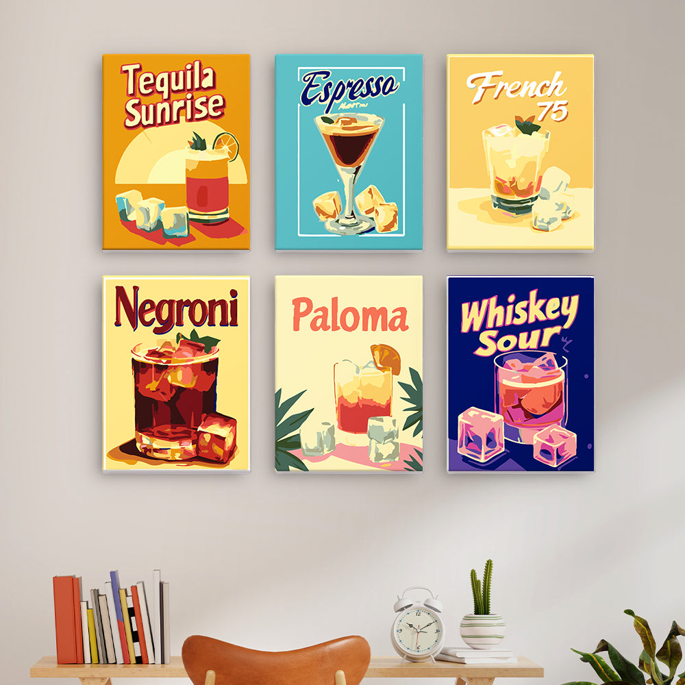 Retro Cocktail Menu mini paint by numbers – image 18