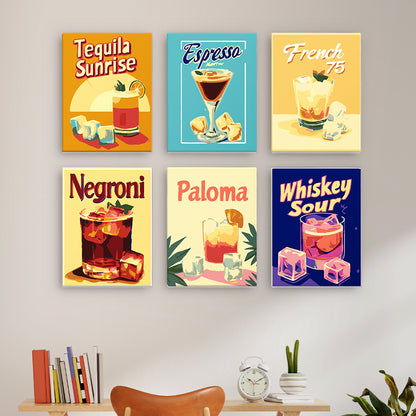 Retro Cocktail Menu mini paint by numbers – image 18