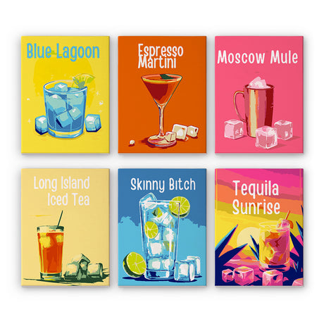 Colorful Cocktail Menu mini paint by numbers – image 7