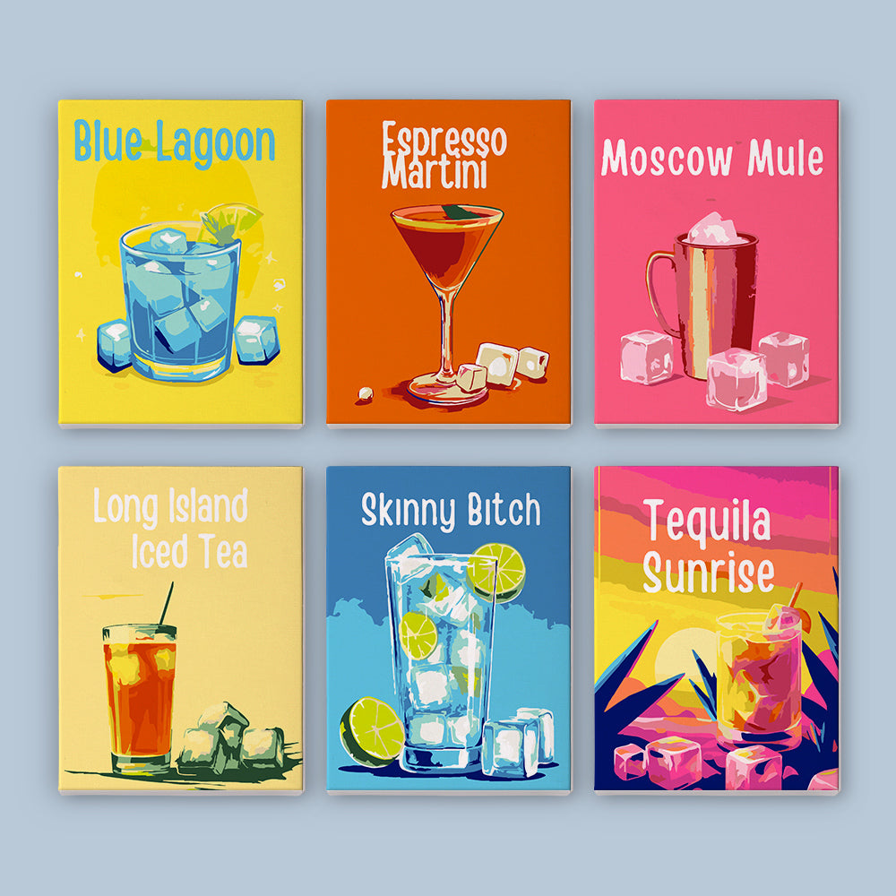 Colorful Cocktail Menu mini paint by numbers – image 8