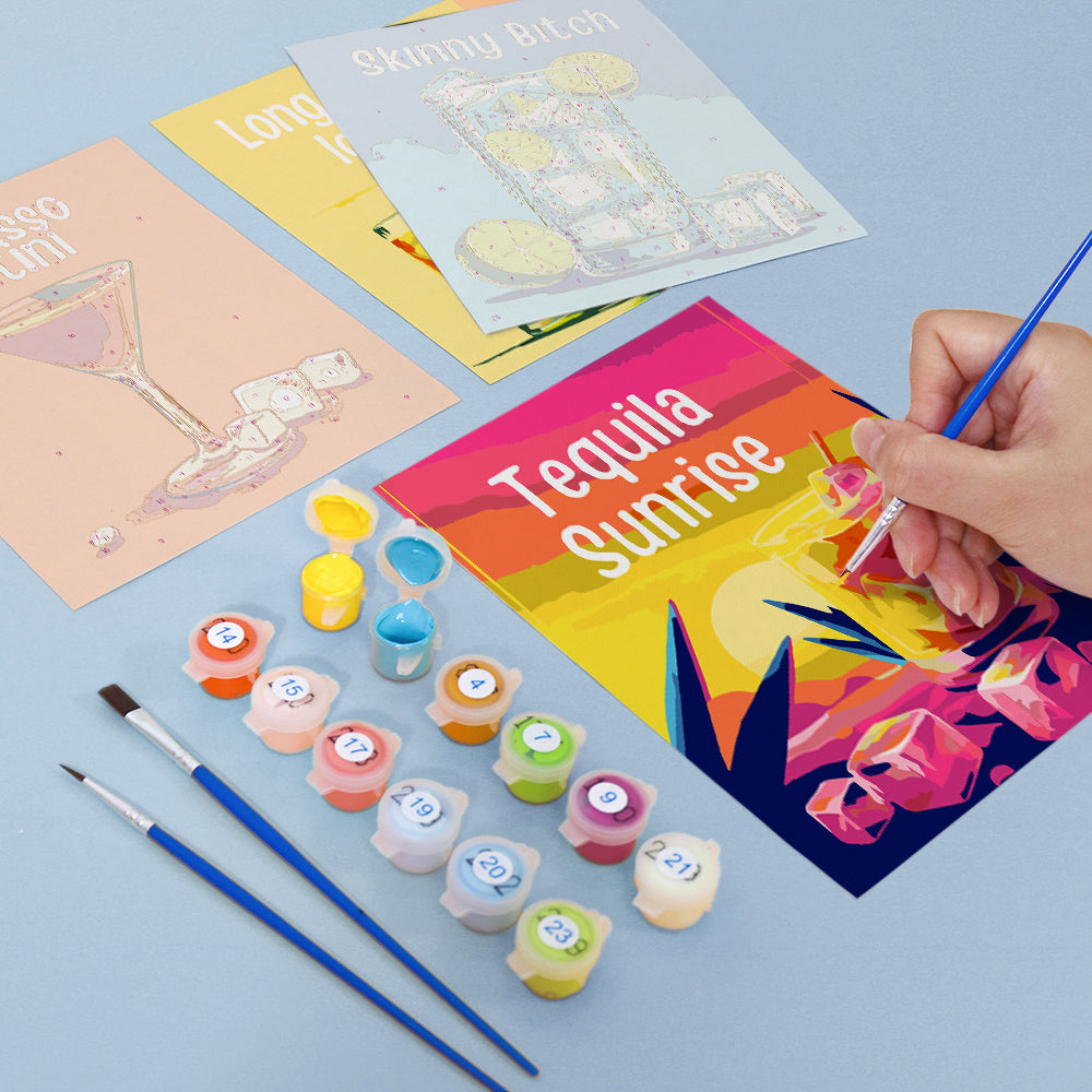 Colorful Cocktail Menu mini paint by numbers – image 12