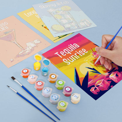 Colorful Cocktail Menu mini paint by numbers – image 12