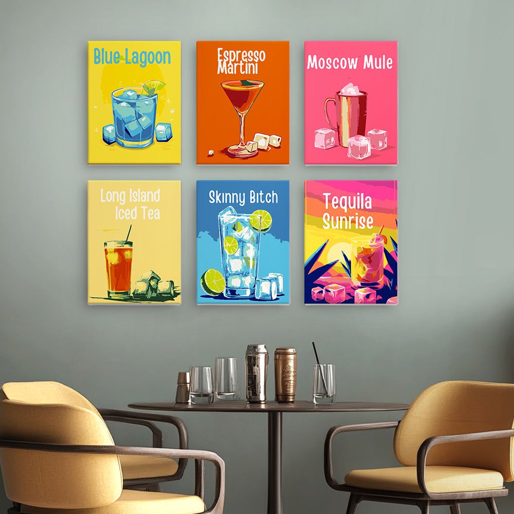 Colorful Cocktail Menu mini paint by numbers – image 16