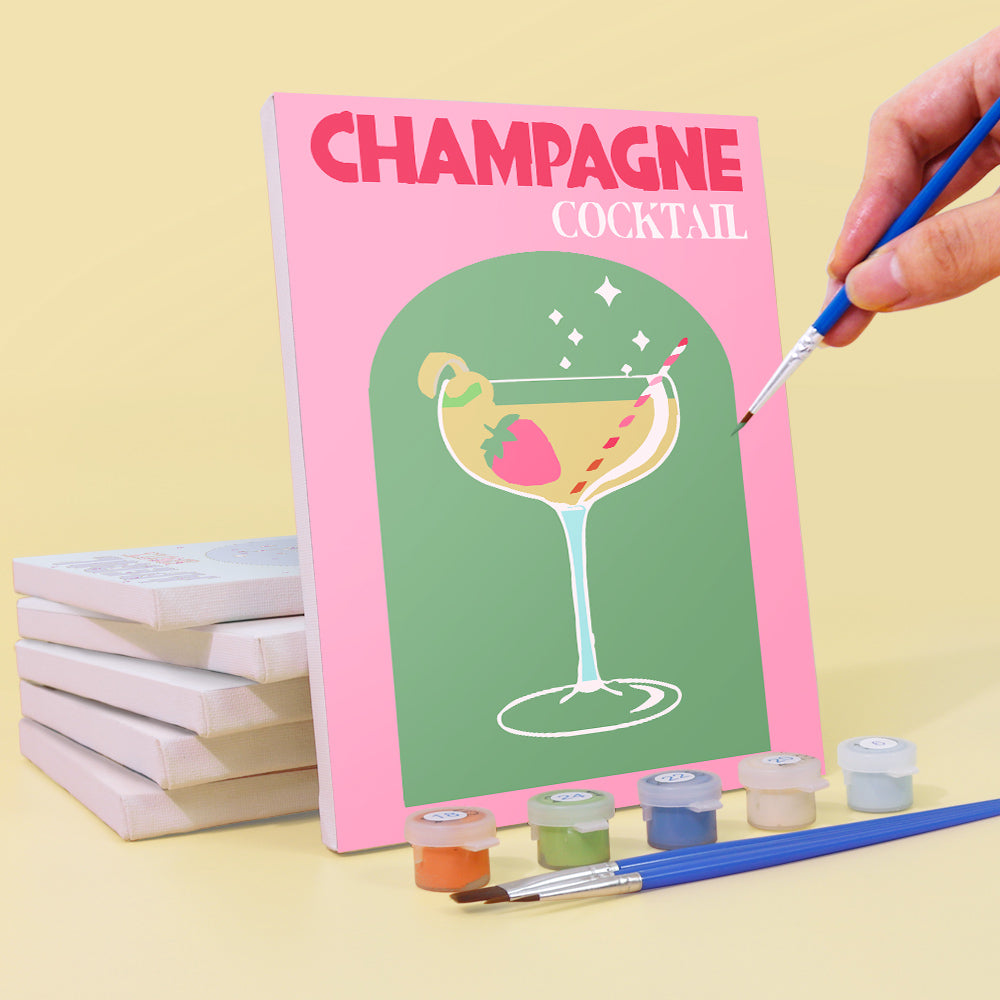 Pastel Cocktail Posters mini paint by numbers – image 3