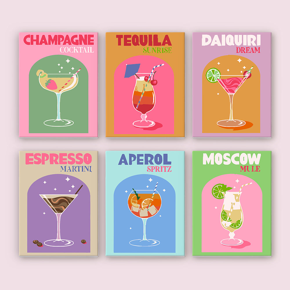 Pastel Cocktail Posters mini paint by numbers – image 7