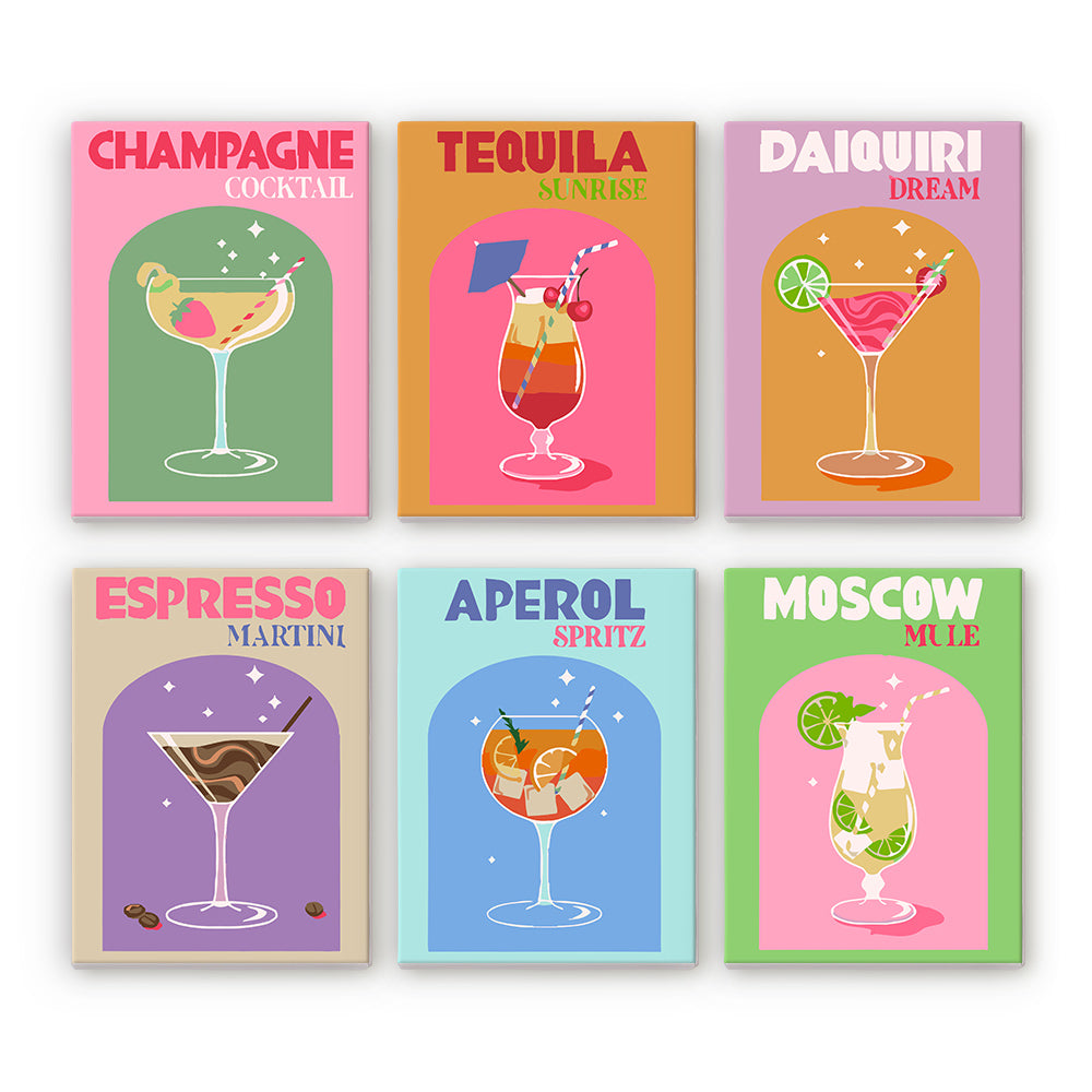 Pastel Cocktail Posters mini paint by numbers – image 8