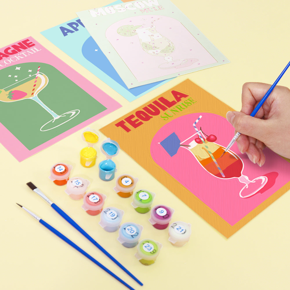 Pastel Cocktail Posters mini paint by numbers – image 12