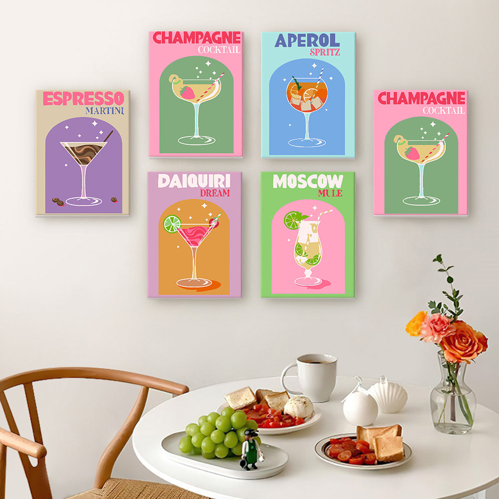 Pastel Cocktail Posters mini paint by numbers – image 14