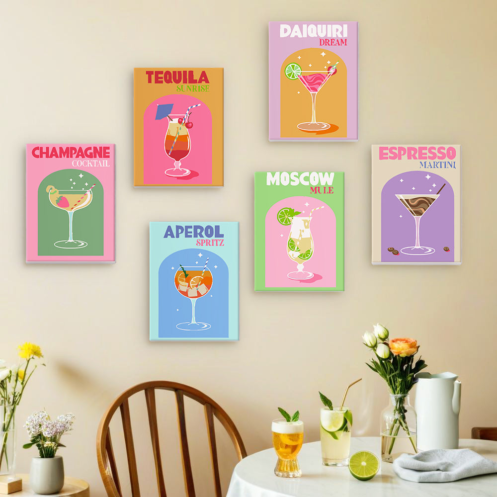 Pastel Cocktail Posters mini paint by numbers – image 15