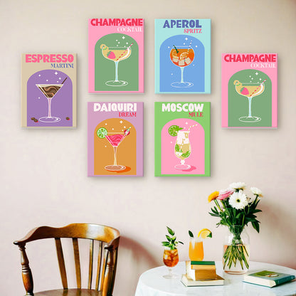 Pastel Cocktail Posters mini paint by numbers – image 16