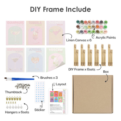 Pastel Cocktail Posters mini paint by numbers – image 17