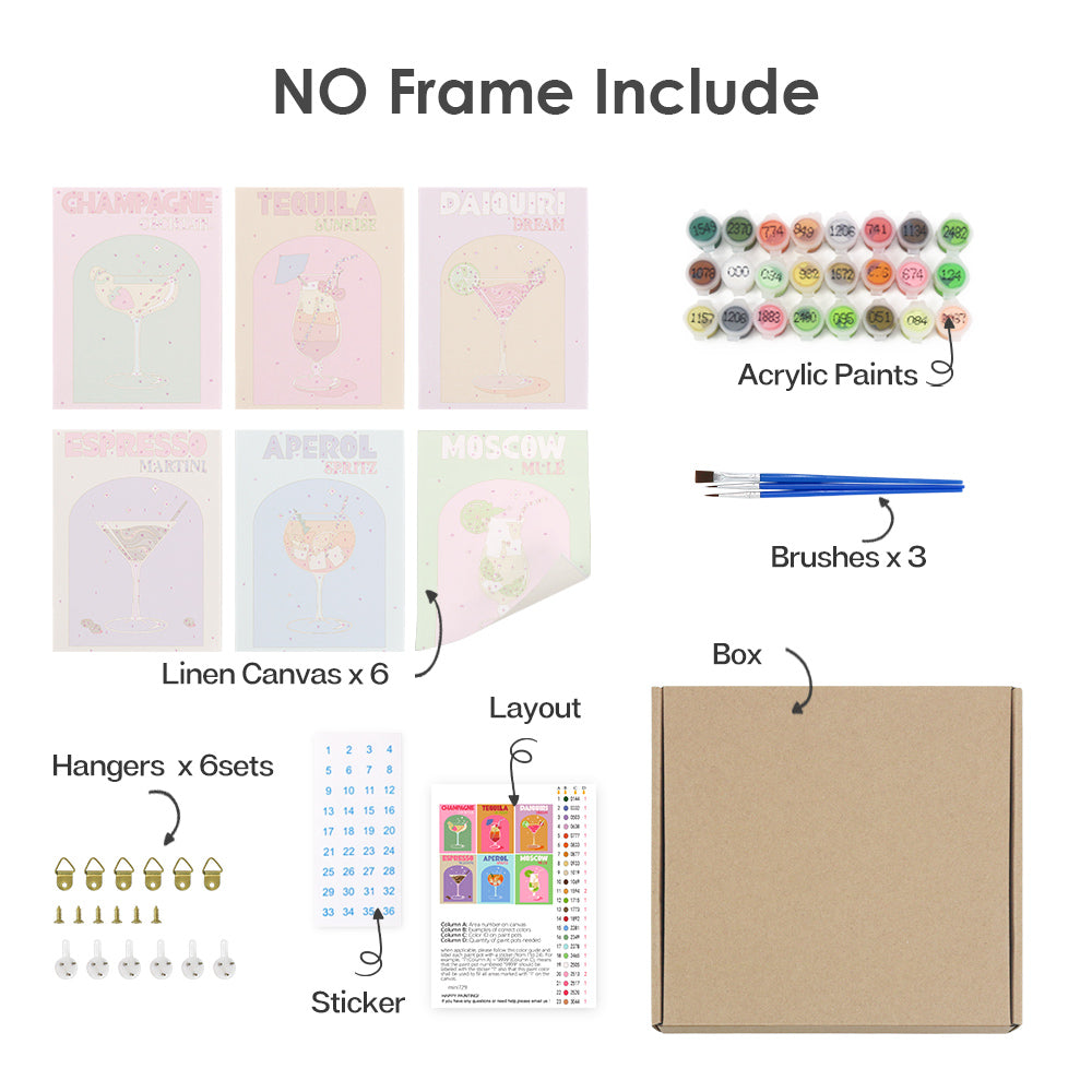 Pastel Cocktail Posters mini paint by numbers – image 18