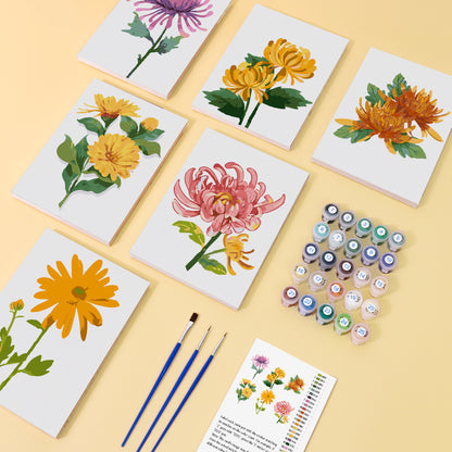 Chrysanthemum Flower Collection mini paint by numbers – image 1
