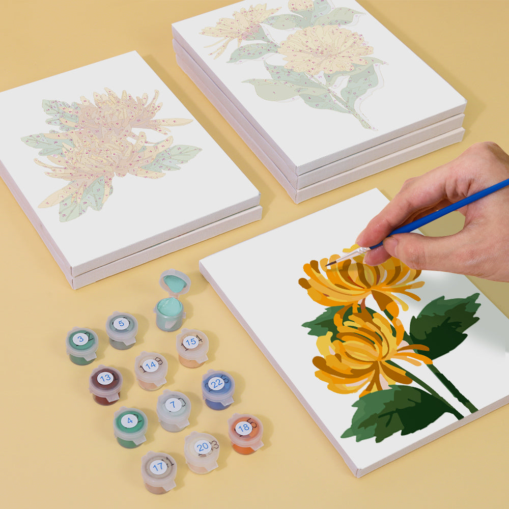 Chrysanthemum Flower Collection mini paint by numbers – image 4