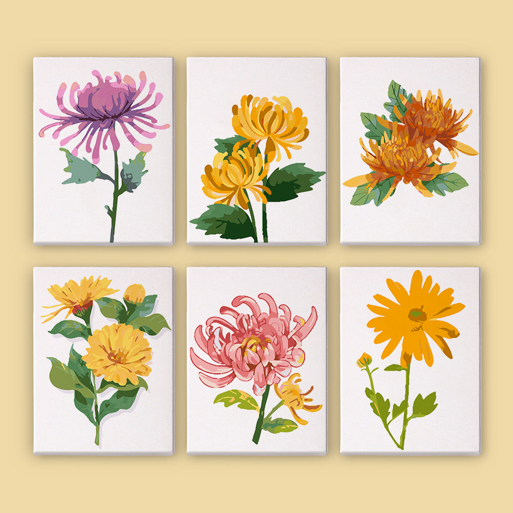Chrysanthemum Flower Collection mini paint by numbers – image 8