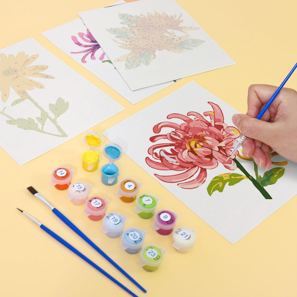 Chrysanthemum Flower Collection mini paint by numbers – image 12