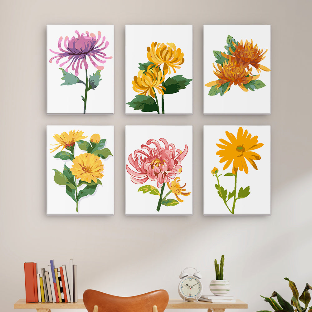 Chrysanthemum Flower Collection mini paint by numbers – image 16