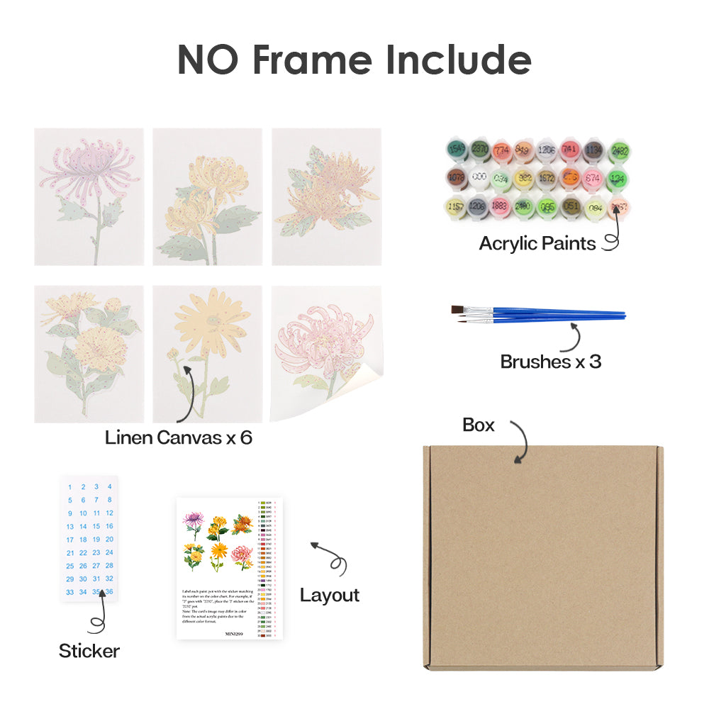 Chrysanthemum Flower Collection mini paint by numbers – image 17