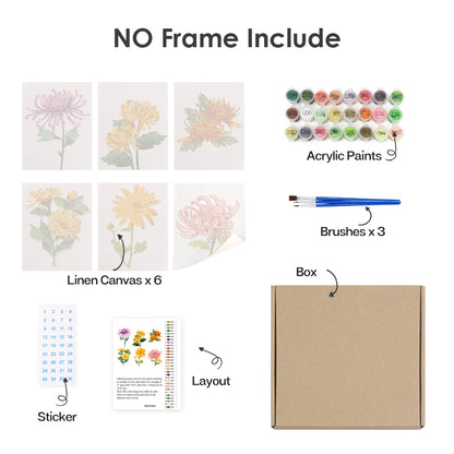 Chrysanthemum Flower Collection mini paint by numbers – image 17