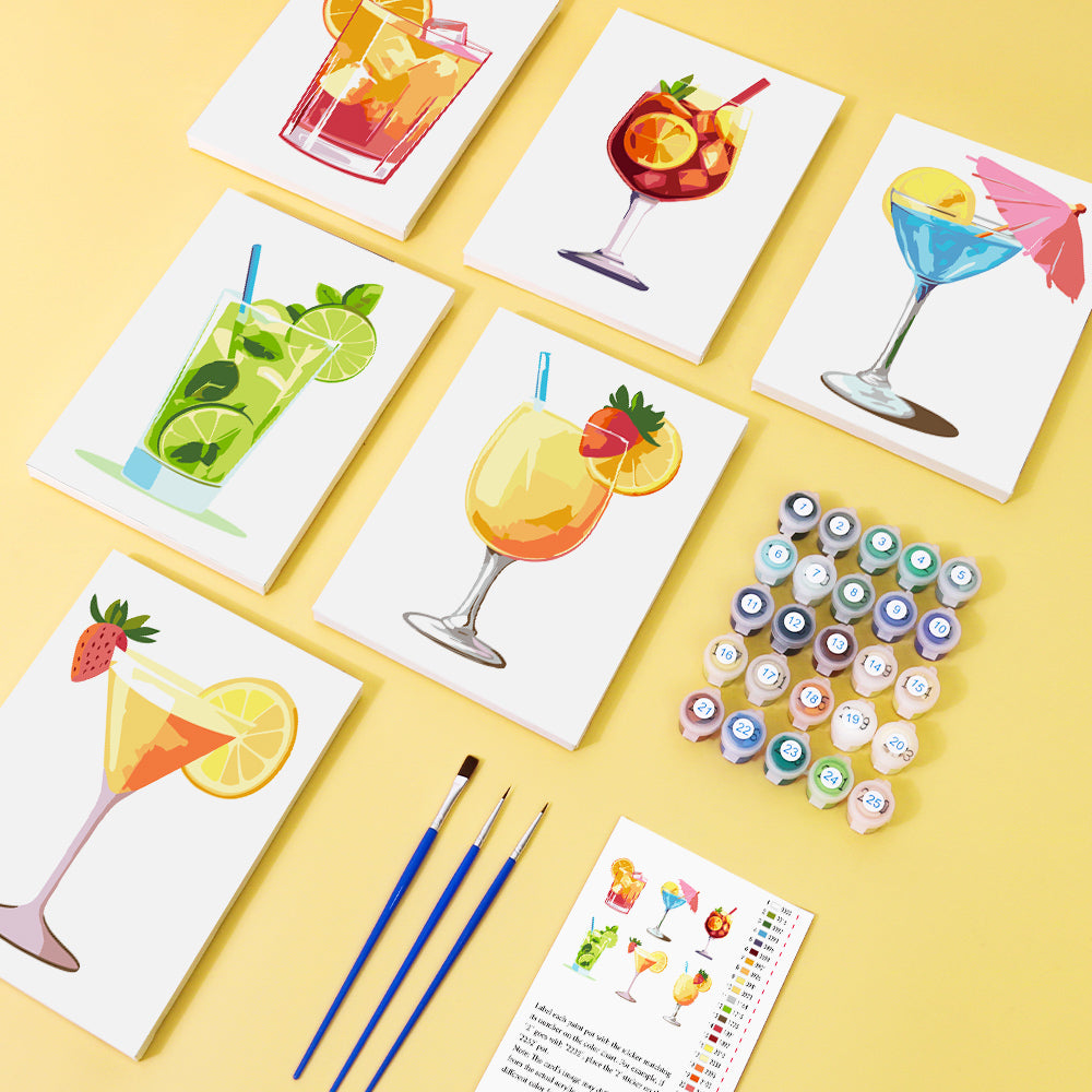 Mojito, Sangria and Blue Lagoon mini paint by numbers – image 1