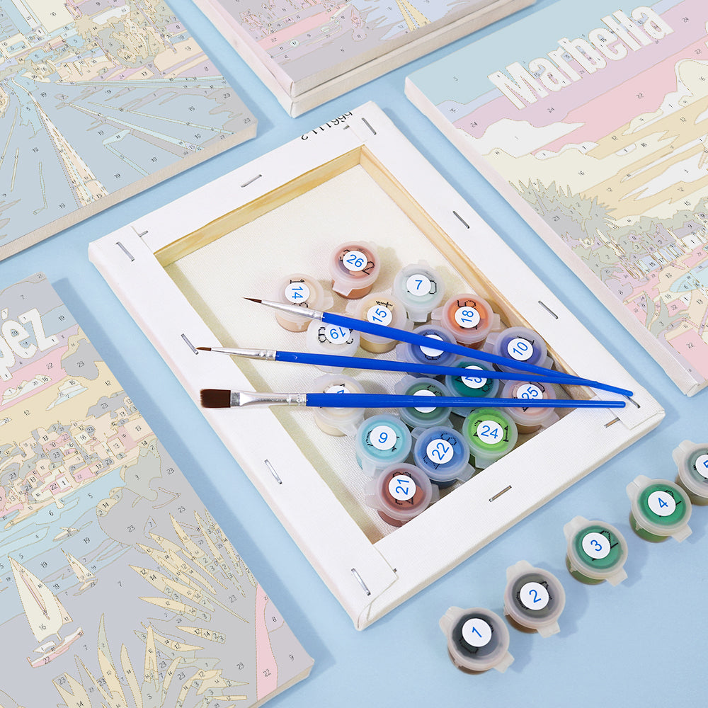 Colorful Travel Destinations mini paint by numbers – image 2