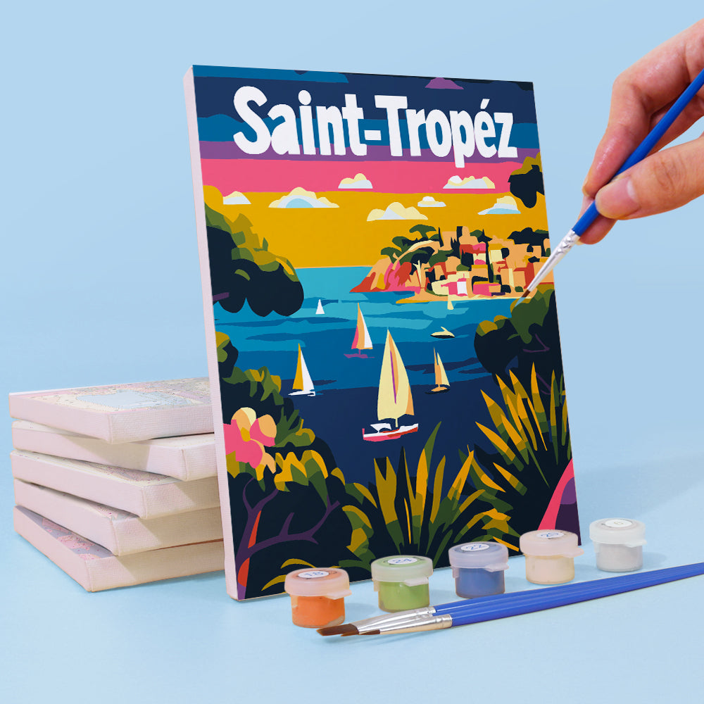 Colorful Travel Destinations mini paint by numbers – image 3