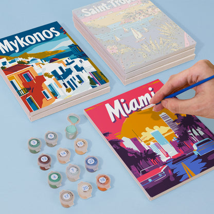 Colorful Travel Destinations mini paint by numbers – image 4