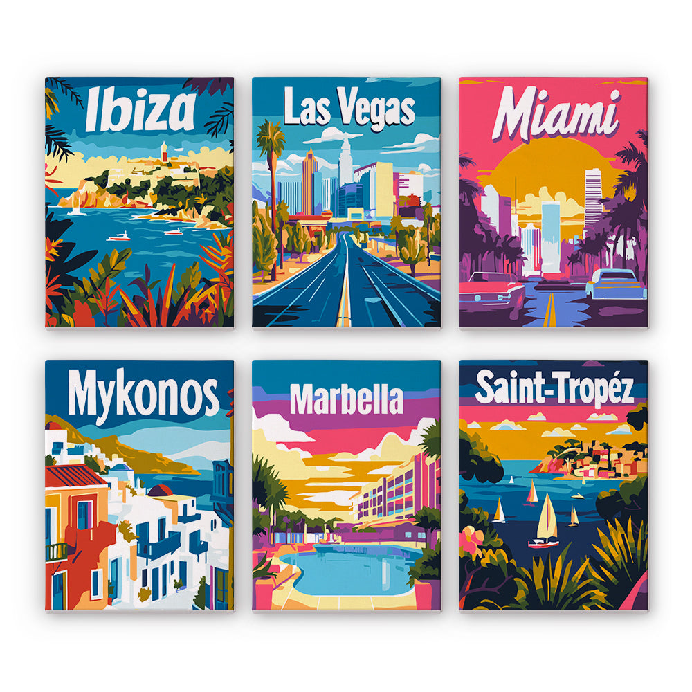 Colorful Travel Destinations mini paint by numbers – image 7