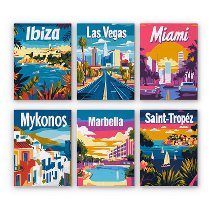 Colorful Travel Destinations mini paint by numbers – image 7