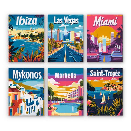 Colorful Travel Destinations mini paint by numbers – image 7
