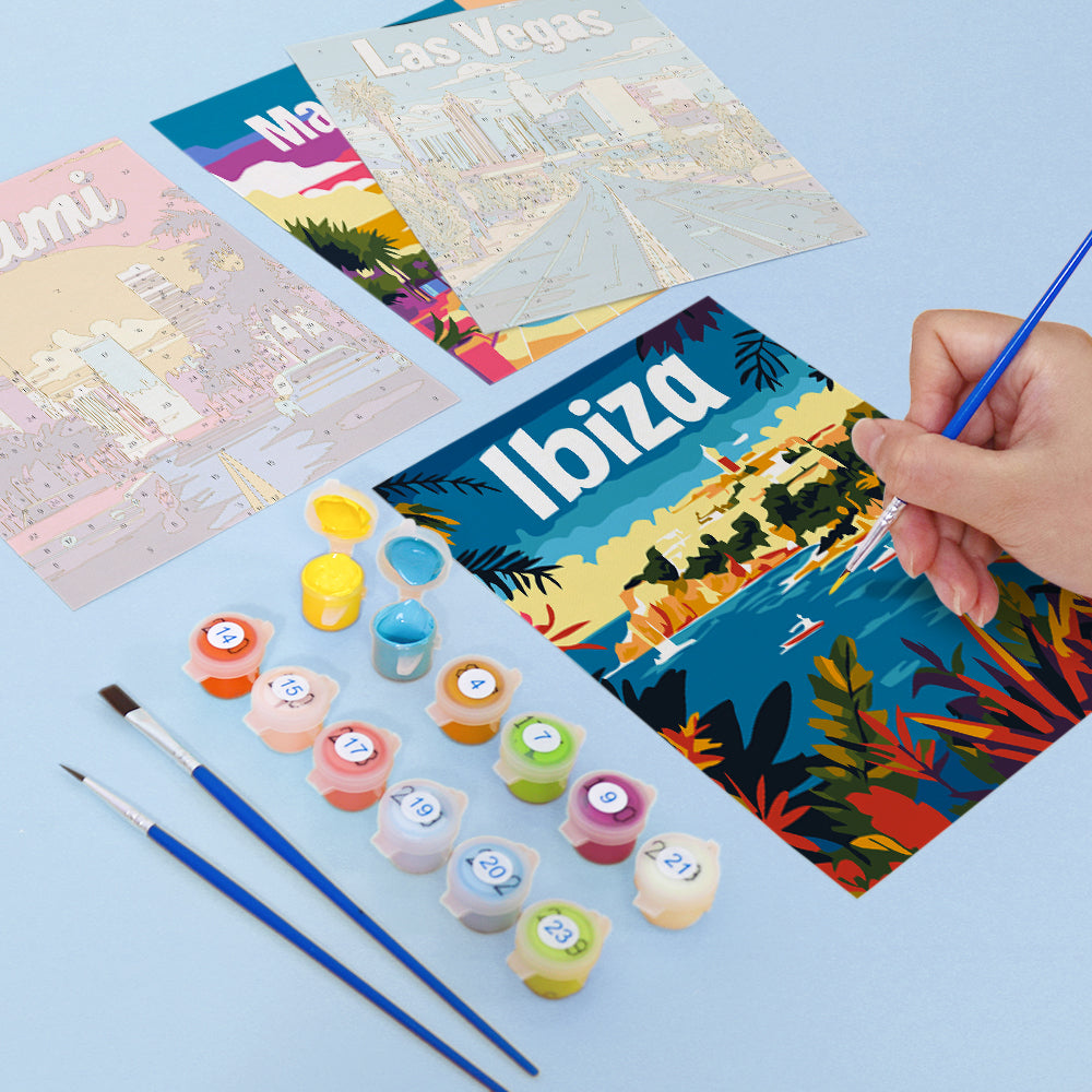Colorful Travel Destinations mini paint by numbers – image 13