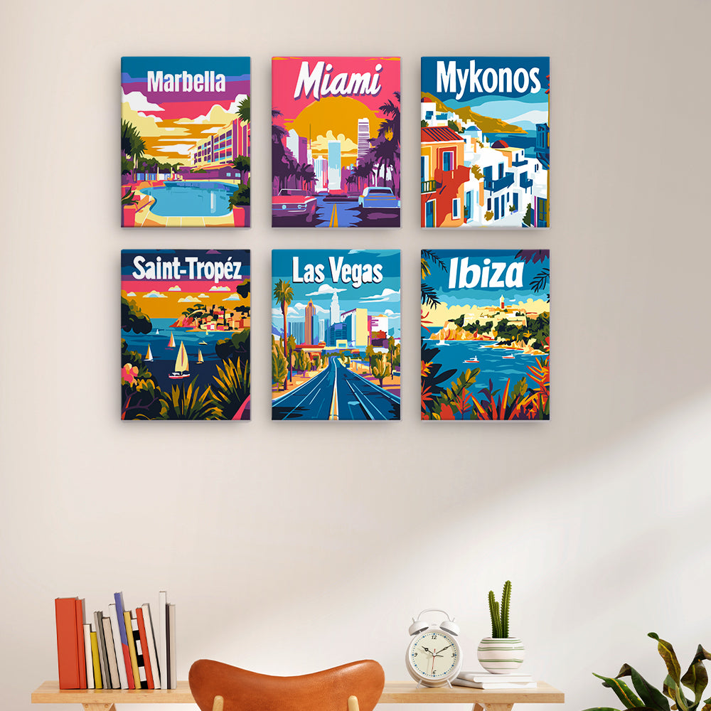 Colorful Travel Destinations mini paint by numbers – image 15