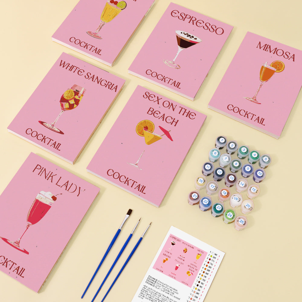 Pink Cocktail Favorites mini paint by numbers – image 1
