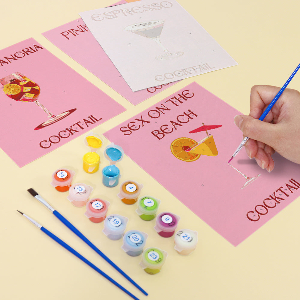 Pink Cocktail Favorites mini paint by numbers – image 12