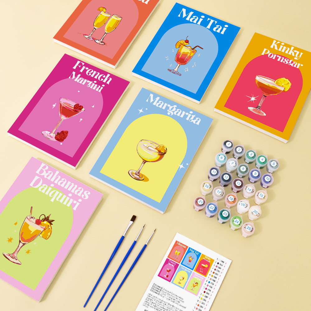 Classic Cocktail Menu mini paint by numbers – image 1