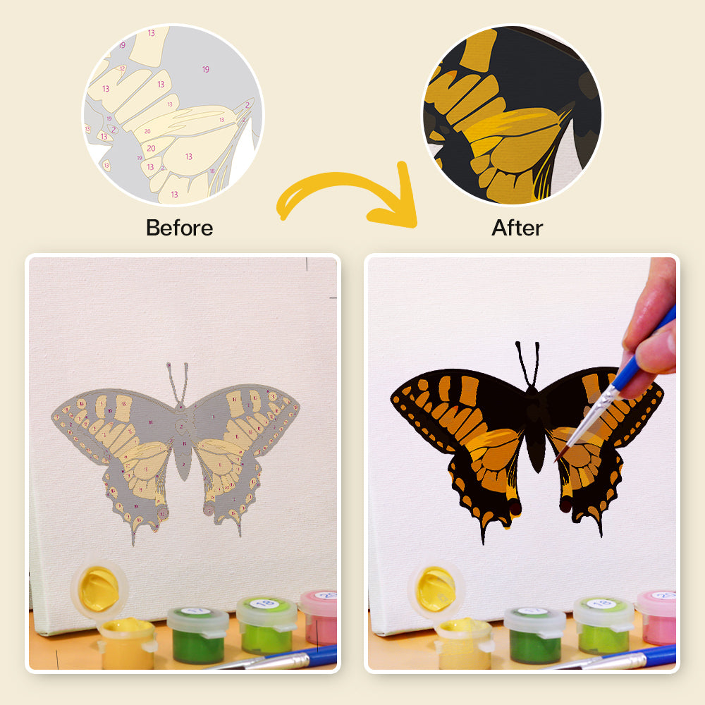 Monarch, Morpho and Swallowtail mini paint by numbers – image 2