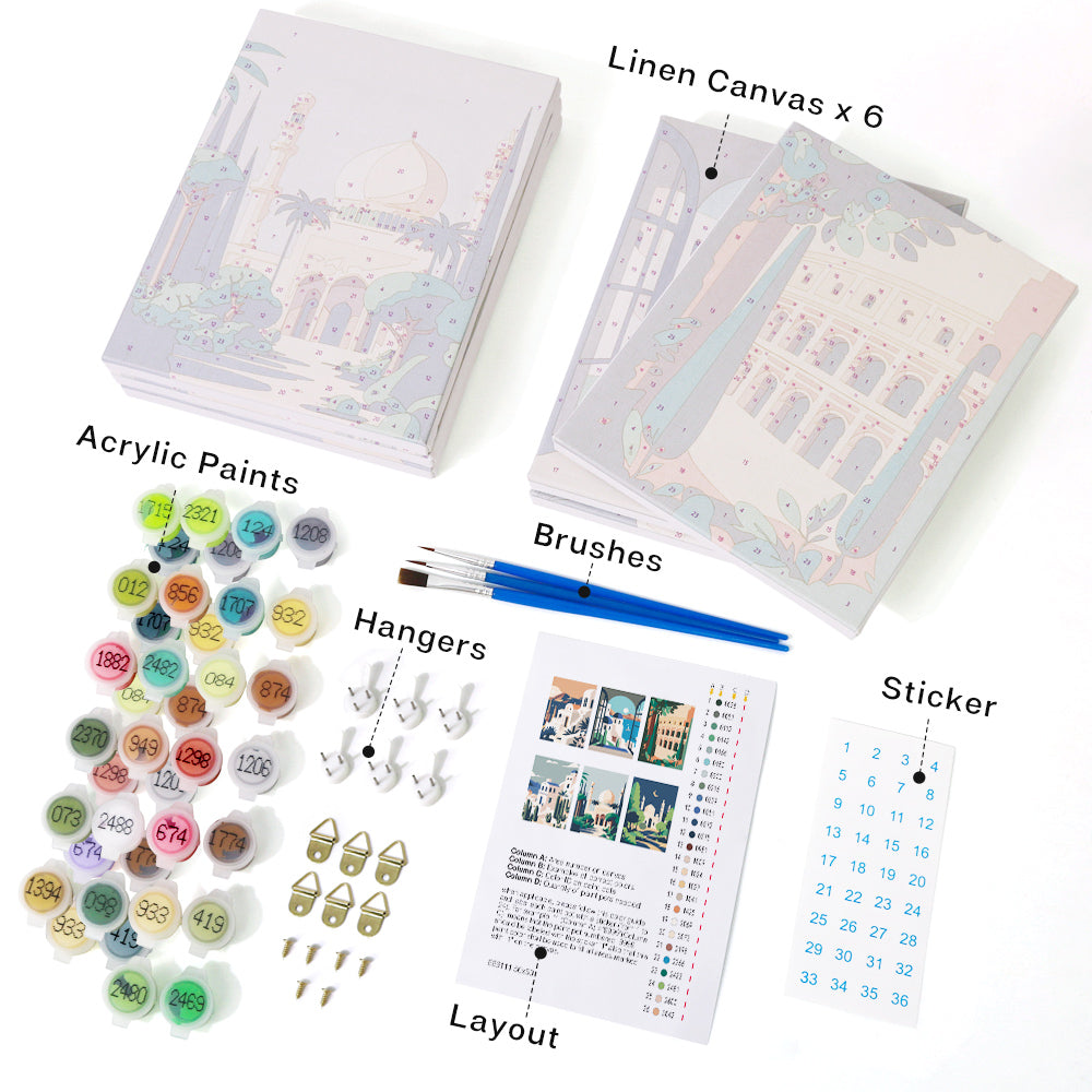Landmark Architecture Collection mini paint by numbers – image 2