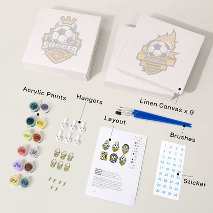 Soccer Championship Emblems mini paint by numbers – image 2