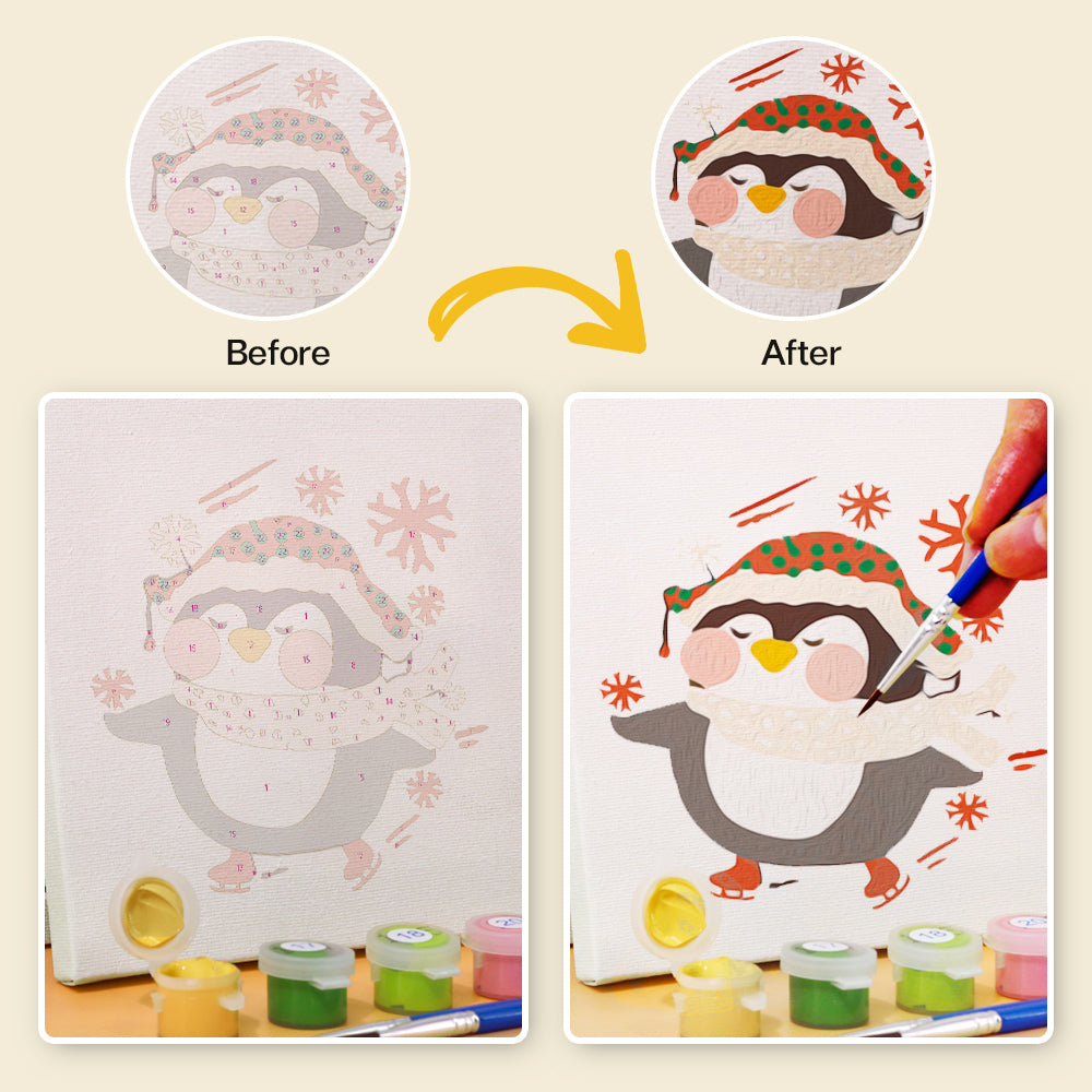 Cozy Winter Penguin mini paint by numbers – image 2