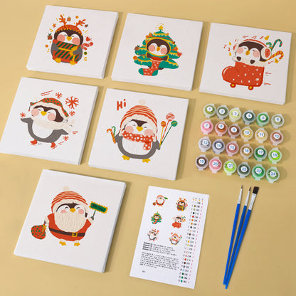 Cozy Winter Penguin mini paint by numbers – image 9
