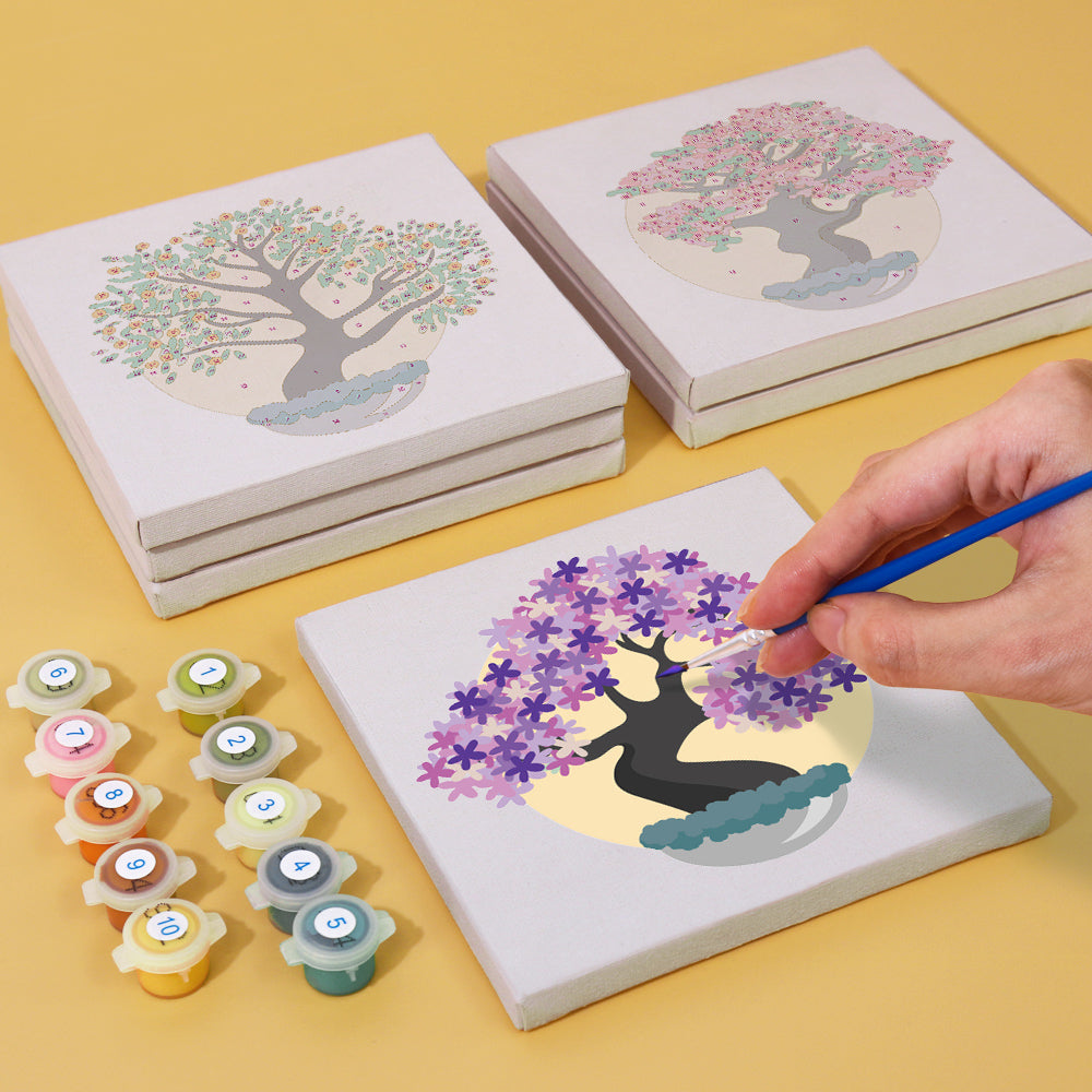 Blooming Bonsai Trees mini paint by numbers – image 1