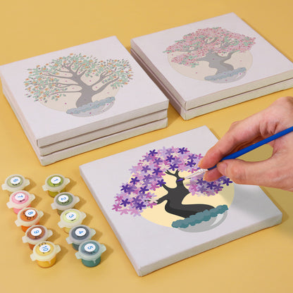 Blooming Bonsai Trees mini paint by numbers – image 1
