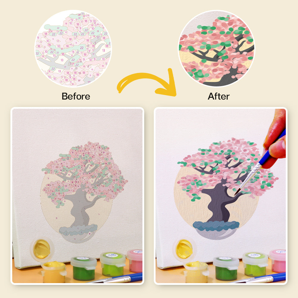 Blooming Bonsai Trees mini paint by numbers – image 6