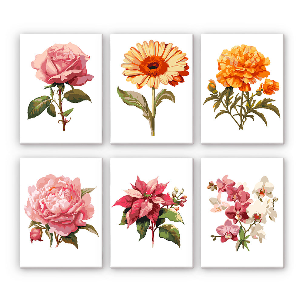 Classic Garden Flowers mini paint by numbers – image 13
