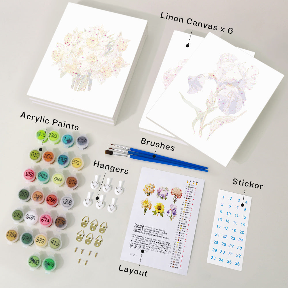 Favorite Garden Flowers mini paint by numbers – image 2