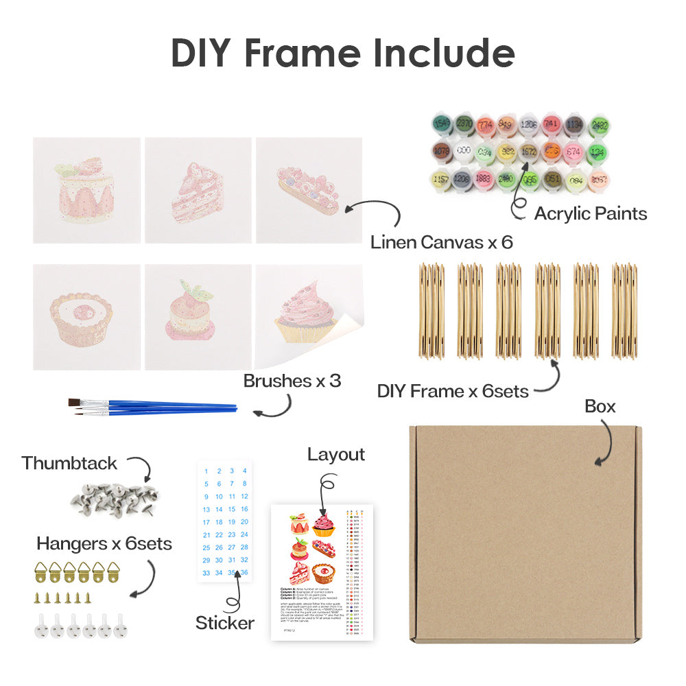 Pink Dessert Collection mini paint by numbers – image 9