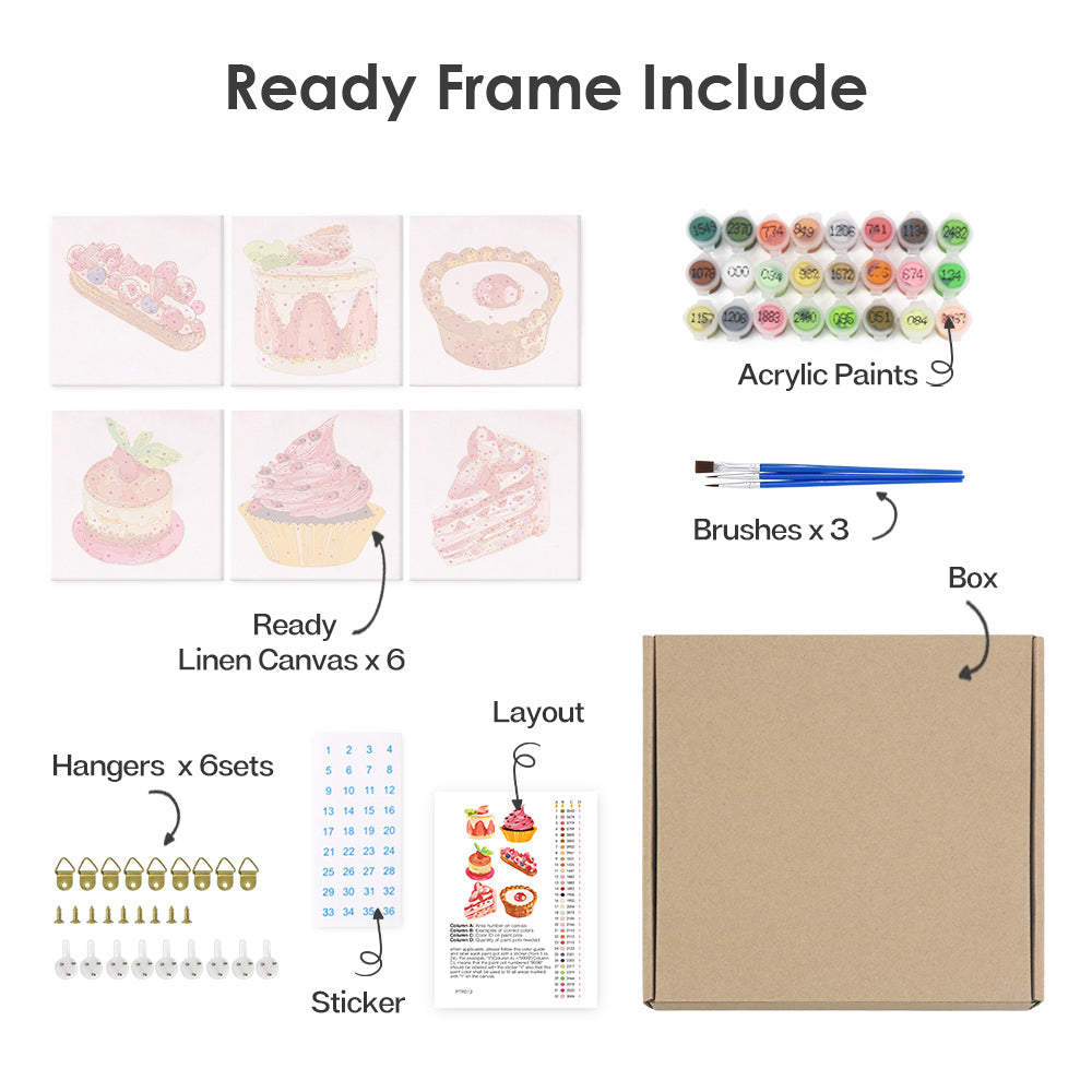 Pink Dessert Collection mini paint by numbers – image 12